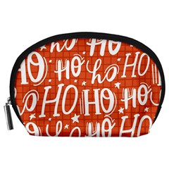 Ho Ho Ho Lettering Seamless Pattern Santa Claus Laugh Accessory Pouch (large) by Vaneshart