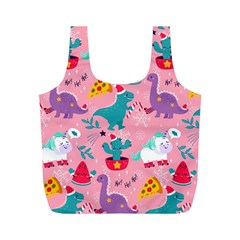 Colorful Funny Christmas Pattern Ho Ho Ho Full Print Recycle Bag (m)