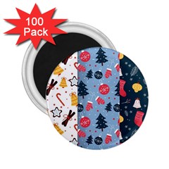 Christmas Pattern Collection Flat Design 2 25  Magnets (100 Pack) 