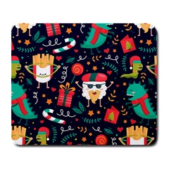 Colorful Funny Christmas Pattern Cute Cartoon Large Mousepads