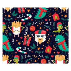 Colorful Funny Christmas Pattern Cute Cartoon Double Sided Flano Blanket (small) 