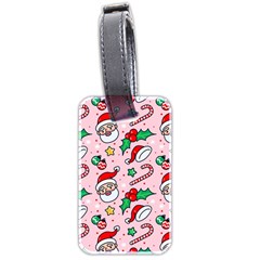Colorful Funny Christmas Pattern Santa Claus Luggage Tag (two Sides) by Vaneshart