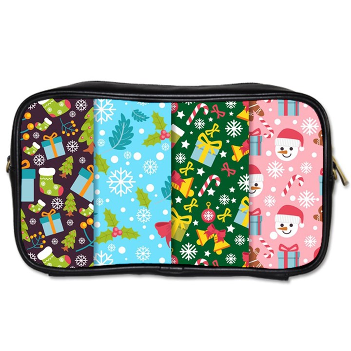 Flat Design Christmas Pattern Collection Toiletries Bag (One Side)