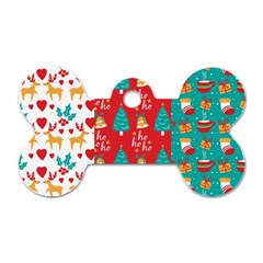 Funny Christmas Pattern Hohoho Dog Tag Bone (one Side) by Vaneshart
