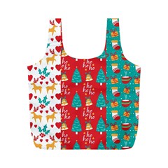 Funny Christmas Pattern Hohoho Full Print Recycle Bag (m)