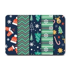 Flat Design Christmas Pattern Set Small Doormat  by Vaneshart