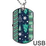 Flat Design Christmas Pattern Set Dog Tag USB Flash (Two Sides) Back