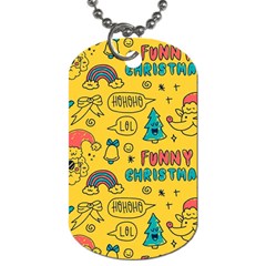 Colorful Funny Christmas Pattern Cool Ho Ho Ho Lol Dog Tag (two Sides) by Vaneshart