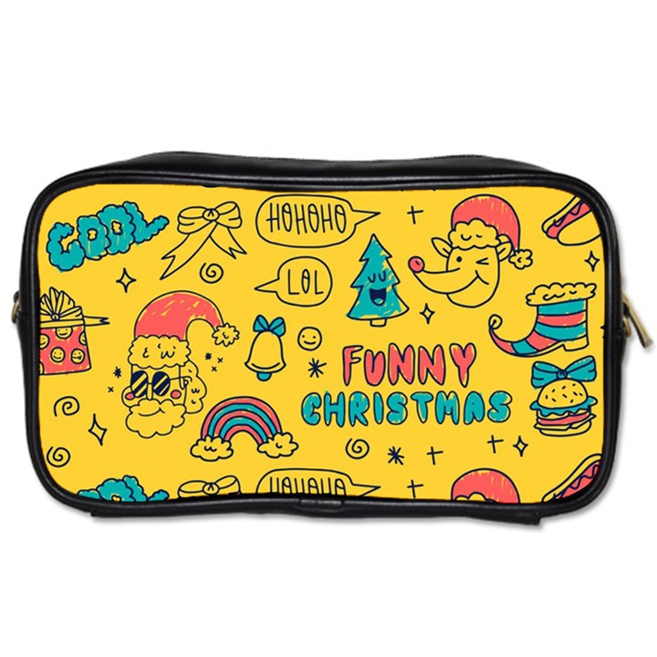 Colorful Funny Christmas Pattern Cool Ho Ho Ho Lol Toiletries Bag (One Side)