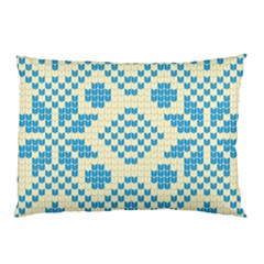 Beautiful Knitted Christmas Pattern Blue White Pillow Case (two Sides) by Vaneshart
