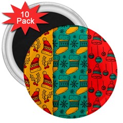 Hand Drawn Christmas Pattern Collection Pattern 3  Magnets (10 Pack)  by Vaneshart