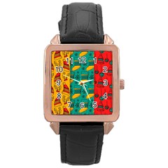 Hand Drawn Christmas Pattern Collection Pattern Rose Gold Leather Watch  by Vaneshart