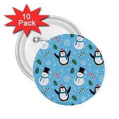 Colorful Funny Christmas Pattern Cartoon 2 25  Buttons (10 Pack) 