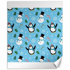 Colorful Funny Christmas Pattern Cartoon Canvas 16  X 20  by Vaneshart