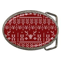 Beautiful Knitted Christmas Pattern Red Belt Buckles