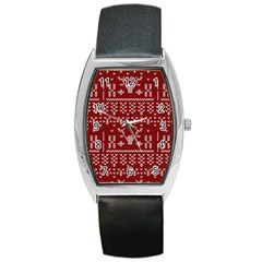 Beautiful Knitted Christmas Pattern Red Barrel Style Metal Watch by Vaneshart