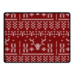Beautiful Knitted Christmas Pattern Red Fleece Blanket (small)