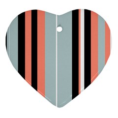 Bandes Orange/bleu/noir Ornament (heart) by kcreatif