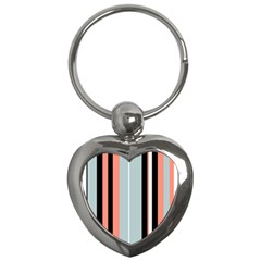 Bandes Orange/Bleu/Noir Key Chain (Heart)