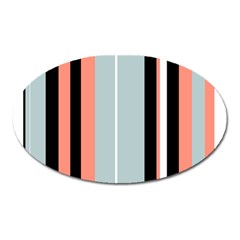 Bandes Orange/Bleu/Noir Oval Magnet