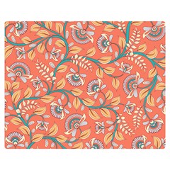 Coral Floral Paisley Double Sided Flano Blanket (medium)  by mccallacoulture