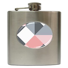 Pink, Gray, And White Geometric Hip Flask (6 Oz)