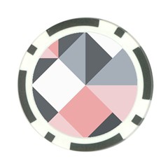 Pink, Gray, And White Geometric Poker Chip Card Guard