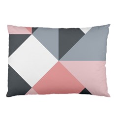 Pink, Gray, And White Geometric Pillow Case