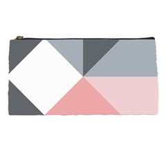 Pink, Gray, And White Geometric Pencil Cases