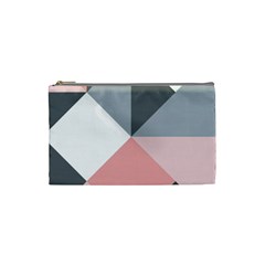 Pink, Gray, And White Geometric Cosmetic Bag (small)