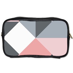 Pink, Gray, And White Geometric Toiletries Bag (one Side)