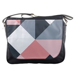 Pink, Gray, And White Geometric Messenger Bag by mccallacoulture