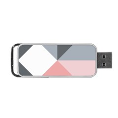 Pink, Gray, And White Geometric Portable Usb Flash (one Side)