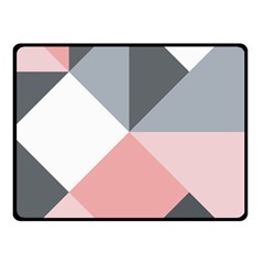 Pink, Gray, And White Geometric Double Sided Fleece Blanket (small) 