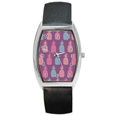 Pineapple Wallpaper Pattern 1462307008mhe Barrel Style Metal Watch by Sobalvarro