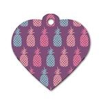 Pineapple Wallpaper Pattern 1462307008mhe Dog Tag Heart (One Side) Front