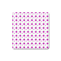 Background Flowers Multicolor Purple Square Magnet by HermanTelo