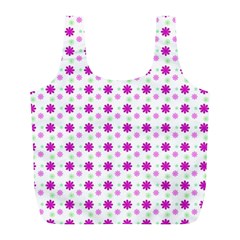 Background Flowers Multicolor Purple Full Print Recycle Bag (l) by HermanTelo