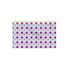 Background Flowers Multicolor Purple Cosmetic Bag (xs) by HermanTelo