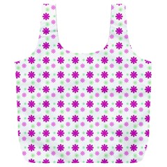 Background Flowers Multicolor Purple Full Print Recycle Bag (xxl) by HermanTelo