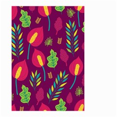 Tropical Flowers On Deep Magenta Small Garden Flag (two Sides) by mccallacoulture