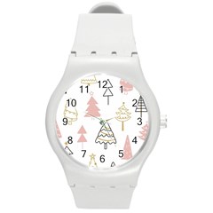 Christmas Pattern Round Plastic Sport Watch (m)