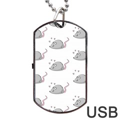 Mouse Seamless Pattern Dog Tag Usb Flash (one Side)