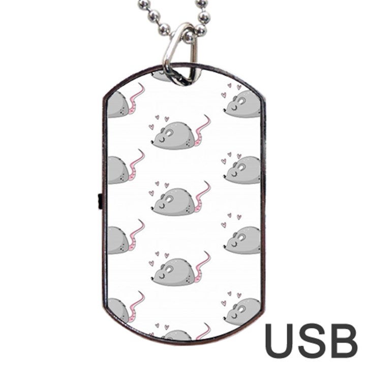 Mouse Seamless Pattern Dog Tag USB Flash (One Side)