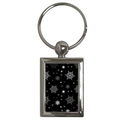 Christmas Snowflake Seamless Pattern With Tiled Falling Snow Key Chain (rectangle) by Vaneshart