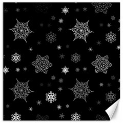 Christmas Snowflake Seamless Pattern With Tiled Falling Snow Canvas 12  X 12  by Vaneshart