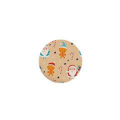 Funny Christmas Pattern Background 1  Mini Buttons