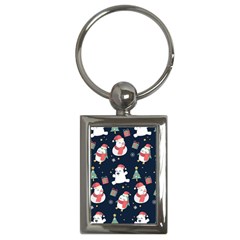 Colourful Funny Christmas Pattern Key Chain (rectangle) by Vaneshart