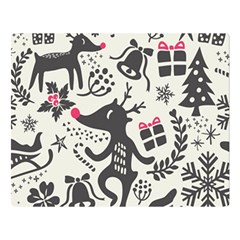 Hand Drawn Pattern Christmas Double Sided Flano Blanket (large) 