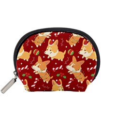 Colorful Funny Christmas Pattern Dog Puppy Accessory Pouch (small) by Vaneshart